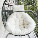 Outdoor Egg Chair Cushion, Waterproof Hanging Chair Cushion with Headrest Pillow, Egg Chair Replacement Cushion for Patio Furniture, U-Shaped Eggs Swing Cushion for Basket Chairs, Cream