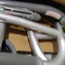 Medline Lightweight Two Button Folding Walker with 5" Wheels, Aluminum Frame Supports up to 300 lbs