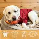 Dog Toy for Aggressive Chewers, Squeaky Croissant Chew Toys, Milk Flavor, Indestructible Nylon & Natural Rubber, Suitable for Small Medium Large Dog Breeds