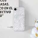 2 x NITITOP Compatible with iPhone 16e Case with Card Holder Clear Cute Line Rose Floral Flowers for Women Girls Soft TPU Wallet Shockproof Protective Cover - White
