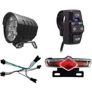 XBERSTAR 3 in 1 Bicycle Lithium-ion Conversion Accessories ebike ebike Light kit Headlight Tail Light Horn DK336 E-Bike Light Sets LCD Display (Light Sets)