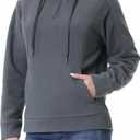 GIMECEN Women's Polar Fleece Hoodies Quarter Zip Sweatshirt Long Sleeve Sweaters Casual Pullover Jacket with Pocket (M)