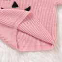 Toddler Girl/Boy Halloween Sweater Pumpkin Smile Embroidery Sweater Knitted Pullover Fall Winter Clothes (Pink)