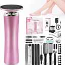 Electric Foot Callus Remover with 36 in 1 Pedicure Kit | Adjustable Speed | Up to 800 RPM | 60 Pcs Sandpaper Discs | Professional Electric Callus Remover for Feet for Dead Skin and Calluses (Pink)