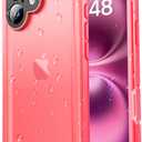 SPORTLINK for iPhone 16 Waterproof Case - Shockproof Dustproof Case with Built-in Clear Screen Protector, Full Body Heavy Duty Sealed Protective Cover for i Phone 16 6.1" Pink