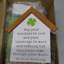 DAZONGE St. Patrick's Day Decorations, 6PCS St. Patrick's Day Tiered Tray Decor, Happy St. Pattys Day Book Stack, Shamrock LUCK Blocks, St. Patrick's Day Signs for Home Table Shelf Decor
