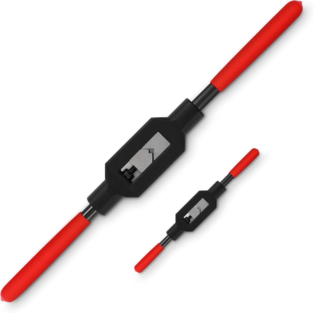 WILLBOND 2 Pcs Adjustable Tap Wrench Handle Tool Ratcheting for Tap Reamer, Pre-Oiled for Protection (1/4"-3/4", 1/16"-1/4")