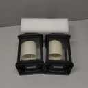 BAIRAYEN 2 Pack 10.2” Candle Lanterns Decorative Indoor Hanging Lanterns with Warm Flickering LED Candle 6 Hours Timer, Black Battery Powered Candle Lantern Table Centerpiece Mantle Shelf Home Decor