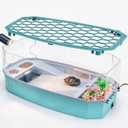 Large Turtle Tank Aquarium Kit with Basking Platform 3-Stage Filter Heating Lamp Anti-Escape Lid Complete Habitat for Aquatic Box Turtles (Green, 25.412.29.5 Inch)