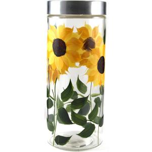 Grant Howard Sunflower Hand Painted Glass Storage Jar, 75 oz, Multicolor