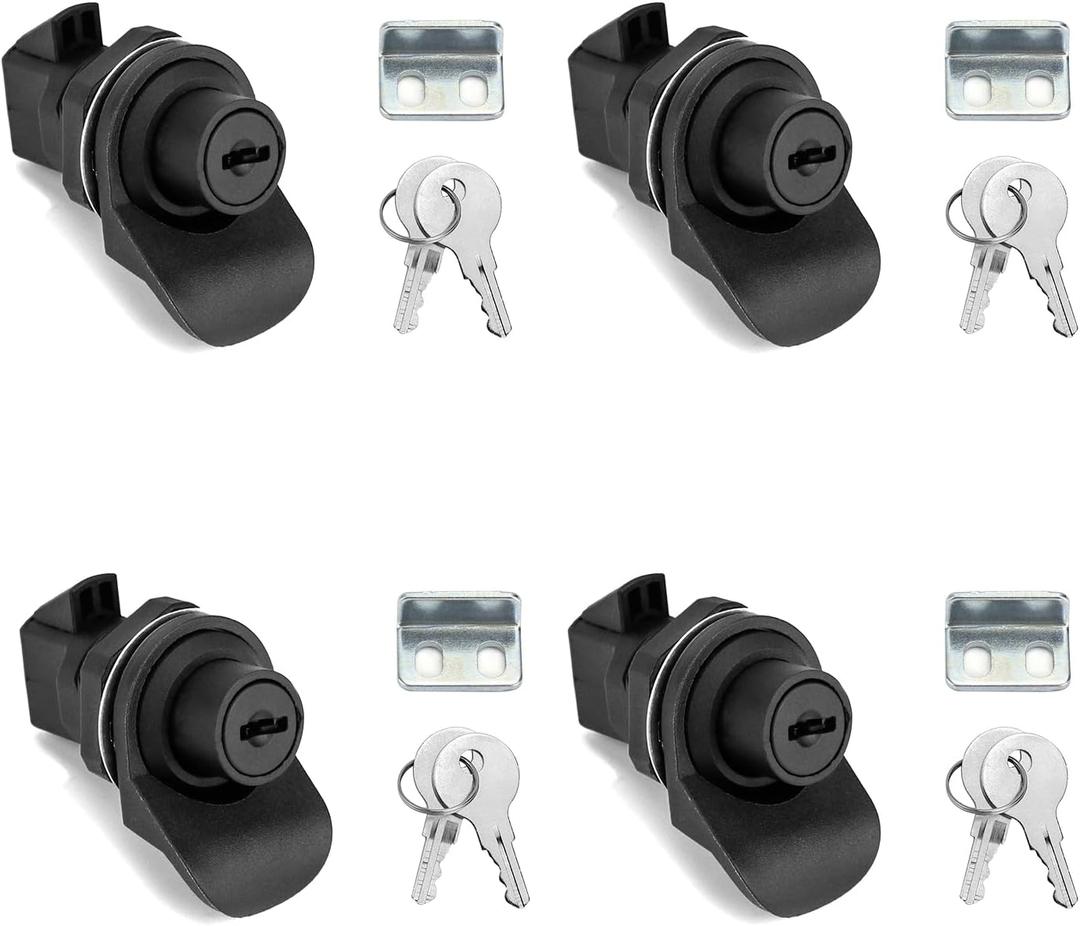 QWORK 4 Pack Push Button Latch for Boat/Motorcycle Glove Box Locks, Push-to-Close Latches