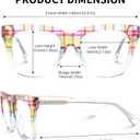 Zeelool Square Acetate Glasses Retro Eyewear for Women Blue Light Blocking Glasses Anti Eyestrain Glasses ZJGA784822 (Crystal)