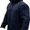 CRYSULLY Men's Military Tactical Sport Warm Fleece Hooded Outdoor Adventure Jacket Coats, 2XL
