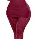Kafiloe Sexy 2 Piece Outfits for Women Clubwear Lace Tube Mini Dress Top with Stockings Set Birthday Outfits 2XL