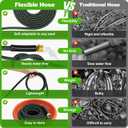Garden Hose 50ft, Non-Expanding Flexible Hose with 10 Function Nozzle, Lightweight, Kink Free, Sturdy, Leak-Proof, Portable, Water Hose 50ft for Outdoor, Yard, Lawn, Car Wash and Camper Use