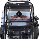 Clear Backpack for School, PVC Clear Bookbag Heavy Duty Transparent Backpack for Stadium Events See Through Bag
