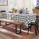 Hiasan Buffalo Plaid Tablecloth Waterproof, 2 Pack, 60 x 102 inch - Checkered Table Cloth Rectangle for Outdoor Picnic/Party/Dining, Grey and White Gingham Pattern
