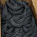 NovelBee 1/2 Inch X 200 Feet 3 Strand Twisted Nylon Rope with 1/4 Inch x 15 Feet Galvanized Chain for Boat Dock Line
