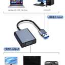 KLOMIER USB to HDMI Adapter - 3.0/2.0 Multi-Monitor Cable,Compatible with Windows 7/8/10/11 and MacOS for Multiple Monitors