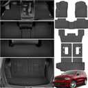 Floor Mats & Trunk Mat for 2016-2024 2025 Dodge Durango 6 Seats with Backrest Mat All Weather TPE Protection 3 Rows Car Floor Liners Full Set with Cargo Liners