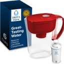 Brita Metro Water Filter Pitcher with SmartLight Change Indicator, BPA-Free, Replaces 1,800 Plastic Water Bottles a Year, Lasts Two Months, Includes 1 Filter, Small - 6-Cup Capacity, Fiery Red
