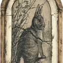 12 * 8 Inch Bunny Decor  French Country Rustic Farmhouse Rabbit Wall Art Poster, Vintage Wooden Wall Decor with Frame for Home & Easter Decoration (A)