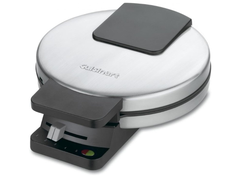 Cuisinart Waffle Maker, 1250W Round Classic Waffle Iron, 5Setting Adjustable Browning Control, WMRCANAS, Brushed Stainless