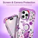 TEECOVER for iPhone 15 Pro Case, Heavy-Duty Shockproof Full Protection Hard Plastic Bumper + Soft Silicone Rubber Protective Case for iPhone 15 Pro - 6.1-Inch, Violet