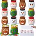 Gejoy 12 Pcs 3 Oz Christmas Cantaritos De Barro Mini Terracotta Clay Mugs Santa Claus Gingerbread Man Snowman Mexicanos Taco Cocktail Glasses for Tequila, Margaritas, Mojitos