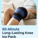 Knee Ice Pack Wrap 60-Minute Long-Lasting Ice Pack for Knee Pain Relief, Reusable Gel Ice Wrap for Leg Injuries, Swelling, Knee Replacement Surgery, Cold Therapy for Arthritis, Meniscus Tear, ACL Blue