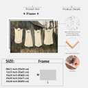 Vintage Halloween Wall Art Ghost Laundry Poster Canvas print Muted Farmhouse dark academia Room Decor Face Spooky Gothic for Halloween Party House Decor 8x12inch Framed (style-4)