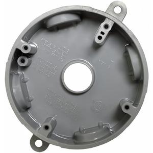Sealproof 5 Hole Nonmetallic Weatherproof Round Electrical Outlet Box with 3/4" Outlet Holes and 1/2" Reducer Bushings, UL Listed, Wet Locations, UL Marine Listed (Gray)