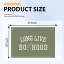 Threegoat Long Live Boyhood Banner, Toddler Boy Room Decor & Linen Wall Hanging Canvas Banner Flag, Boho Nursery Playroom Toddler & Boys Kids Room Decoration - D09