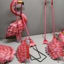Pink Flamingo Yard Decorations, Tall Birds Garden Statues and Sculptures, Metal Lawn Art Ornaments for Outdoor Patio Backyard, Set of 2