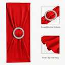 Wedding Red Chair Sashes 100 Pack Spandex Chair Bows Bands with Buckles for Party Birthday Bridal Shower Engagement Banquets Anniversary Christmas Outdoor Events Decorations (Red)
