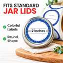 MESS Dissolvable Canning Labels for Jars – 200 Dissolvable Mason Jar Labels - Dissolvable Food Labels for Containers - Jam Homemade Canning Jar Labels Stickers - Removable Mason Jar Labels 2" Blue
