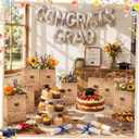 Gueevin 24 Pcs Wildflower Graduation Gift Bags 2026 Graduation Party Favors Floral Congrats Grad Paper Gifts Wrapping Bags for Class of 2026 Party Supplies Decoration (Brown)