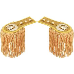 INFUNLY 1 Pair Shoulder Fringe Epaulette 6.1"3.15" Gold Tassel Boards Epaulet Shoulder Brooch Badge Detachable Honor Guard Fringe Epaulette Unisex Uniform Epaulet for Cloth Jacket Suit Accessories