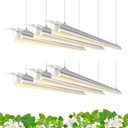 Barrina T8 Grow Light, 252W(6 x 42W, 1400W Equivalent), Full Spectrum, LED Grow Light Strips, T8 Integrated Growing Lamp Fixture, Grow Shop Light, with ON/Off Switch, 4FT 6 Packs, Yellow
