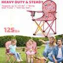 SUNNYFEEL Kids Folding Camping Chair for Ages 4-8 Boys and Girls, Pink
