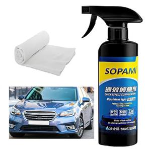 Sopami Car Coating Spray,Quick Effect Coating Agent,Quickly Coat Car Wax,Polish Spray Waterless Wash Wax,Oil Film Emulsion Glass Cleaner(500ML)