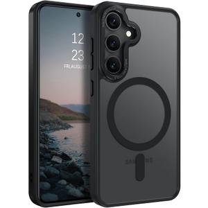 BENTOBEN Magnetic for Samsung Galaxy S24 Plus Case [Compatible with Magsafe] Translucent Matte Slim Thin Shockproof Anti-Yellow Women Men Protective Phone Cases Cover for Samsung S24 Plus 6.7", Black