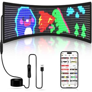 LED Sign, 23"x5" Programmable LED Sign with Bluetooth APP Control - Huge Bright Scrolling Text/Animations for Car, Store, Christmas Advertising (Pre-Made & Custom Modes)