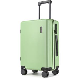 Hulsin Carry on Luggage 22x14x9 Airline Approved, 20 Inch Carry-on Suitcase, Hard Shell Luggage with Spinner Wheels, Hardside Small Rolling Suitcase with TSA Lock for Travel (Green, 20 Inch)