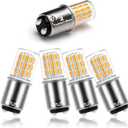 BA15D 12 Volt LED RV Camper Interior Light Bulbs,1076 1142 1176 S8 3W 2700K Warm White,Double Contact DC Bayonet Base,AC10-24V DC10-30V Low Voltage BA15D for Marine Boat Trailer Lights,5 Pack