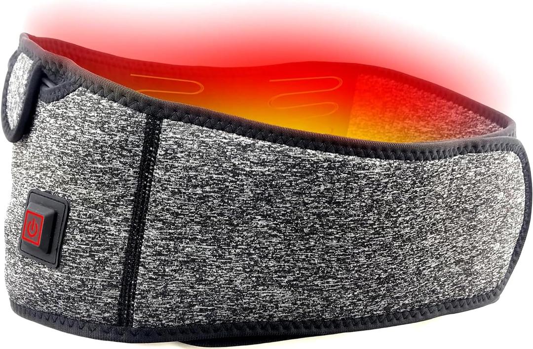 CordlessHeated Back Belt Heating Pad for Lower Back Pain ReliefWaist Wrap with 3 Heat Levels, Battery Not Included