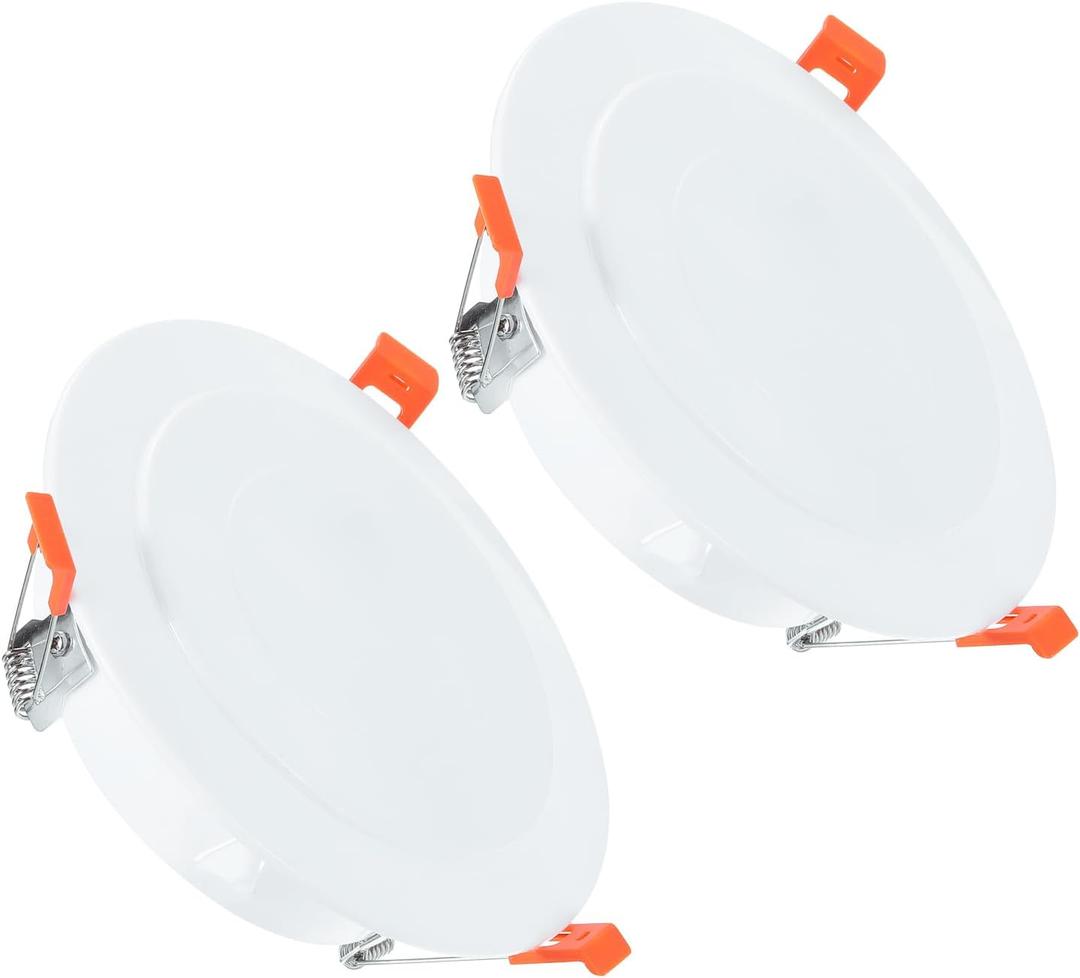 PATIKIL 6.5" Spring Ceiling Cover Plate, Recessed Light Trim Wall Mount Downlight Hole Cap Decorative Panel with Buckle Suitable for 4.9-6.1inch Round Hole Glass Ceiling Openings, White