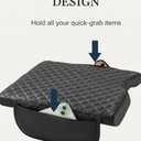 Center Console Cover with Dual-Side Pockets & 2 Seat Belt Covers - Compatible with 2015-2025 Ford F150, 2017-2025 Ford F250 F350 F450 F550 (40/20/40 Jump Seat Only), Waterproof Scratch-Resistant