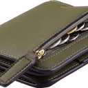 Toughergun Womens Small Slim Leather Wallet with RFID Protection, Compact Bifold Mini Purse with Clear ID Window