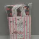 euoloar 24 Pack Small Valentine's Day Gift Bags, Love Hearts Design Favor Goodie Bags for Kids Class Party Gift Bags with Handle, Candy & Trea for Birthday/Mother's day,Anniversary,Sweetest Day